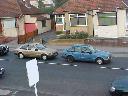 Brown Ford Escort and Blue Ford Escort