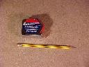 Tape measure and pencil
